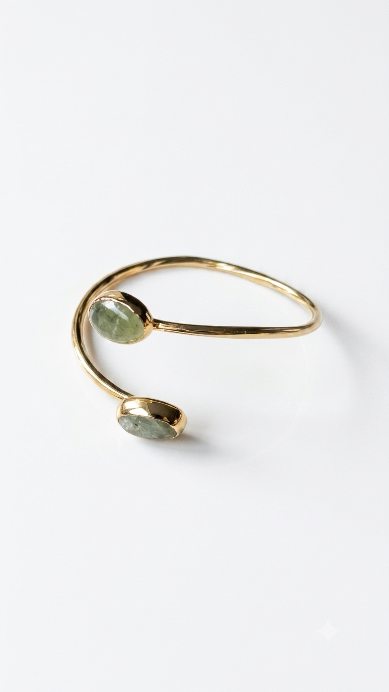 Peridot taşlı sarmal bileklik